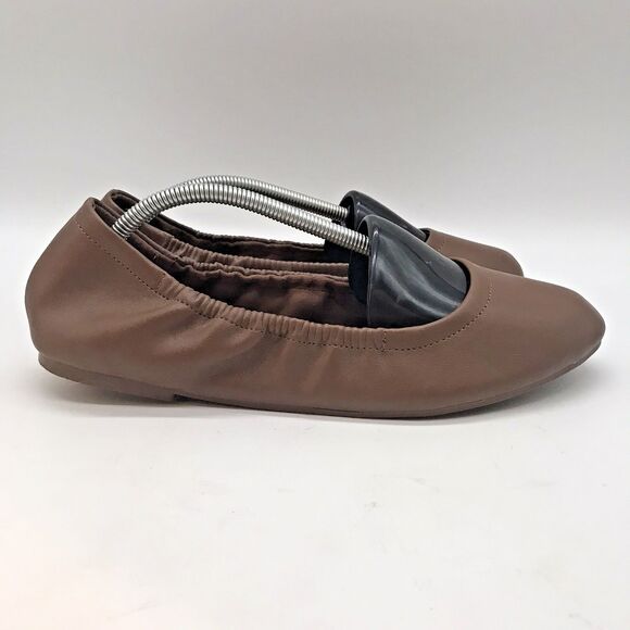 Torrid Scrunch Ballet Flats Women's 8.5WW Brown Lightweight Slip On Comfort Shoe - Picture 1 of 11